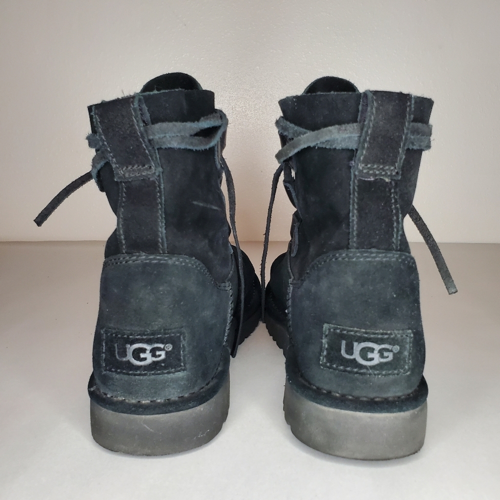 UGG Elvi Brown Suede Lace-up Ankle Boots Size 8 - Picture 5 of 10